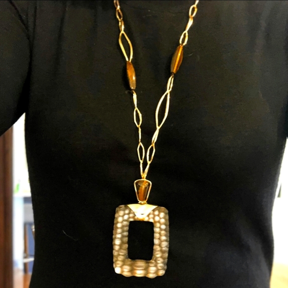 Alexis Bittar Jewelry - Alexis Bittar Long “Crocodile” Carved Pendant